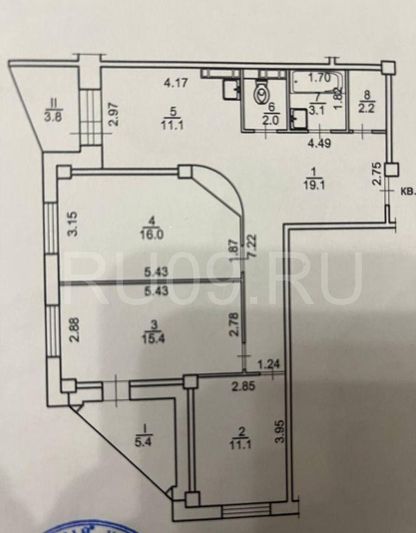 Продажа 3-комнатной квартиры 80 м², 3/16 этаж