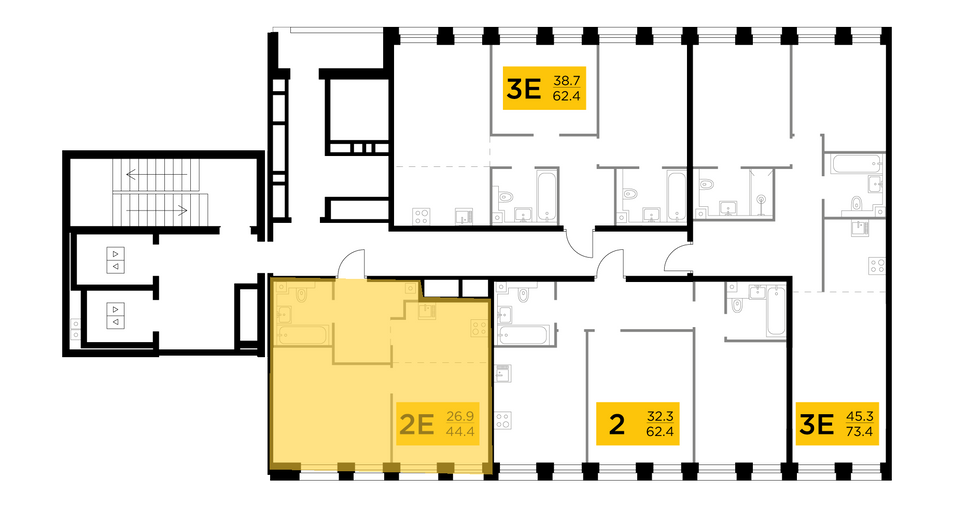 Продажа 2-комнатной квартиры 44,4 м², 4/10 этаж