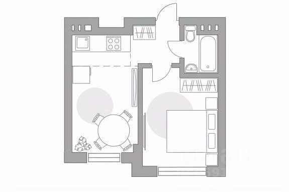 Продажа 2-комнатной квартиры 40,2 м², 1/4 этаж
