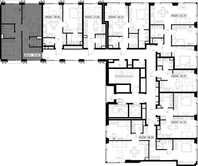 Продажа 2-комнатной квартиры 54,5 м², 2/14 этаж