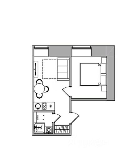 Продажа квартиры-студии 26,7 м², 1/4 этаж