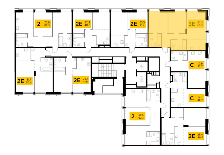 Продажа 3-комнатной квартиры 66,9 м², 8/12 этаж