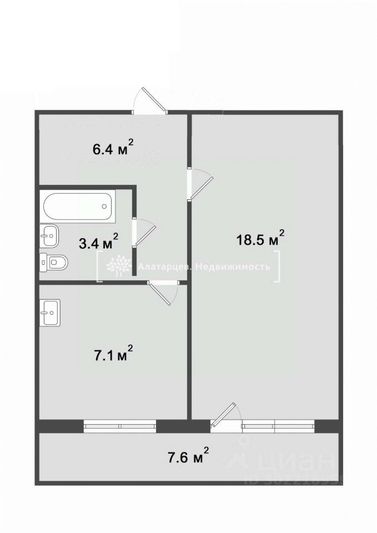 Продажа 1-комнатной квартиры 35,4 м², 10/10 этаж