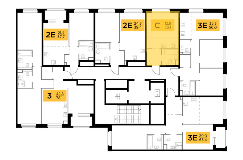 Продажа квартиры-студии 26,1 м², 3/23 этаж