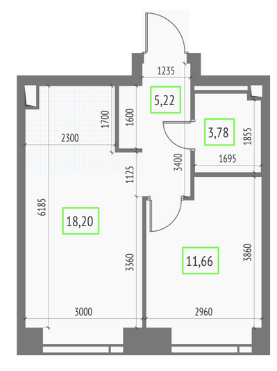 Продажа 1-комнатной квартиры 38,9 м², 18/57 этаж