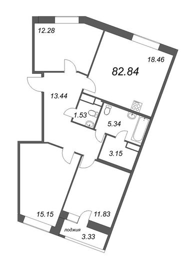 Продажа 4-комнатной квартиры 82,8 м², 6/12 этаж