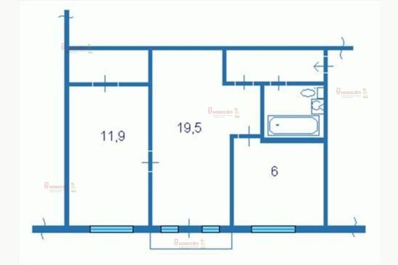 Продажа 2-комнатной квартиры 43 м², 3/5 этаж