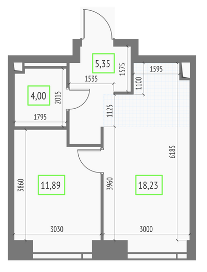 Продажа 1-комнатной квартиры 39,5 м², 45/57 этаж