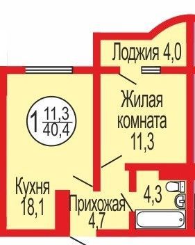 Продажа 1-комнатной квартиры 40 м², 15/15 этаж