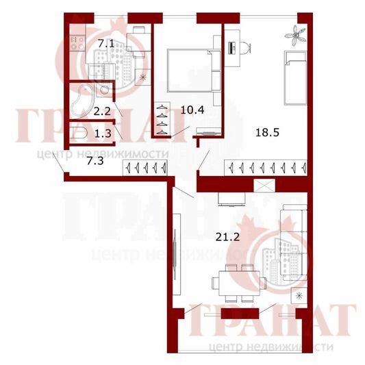 Продажа 3-комнатной квартиры 68,5 м², 9/9 этаж