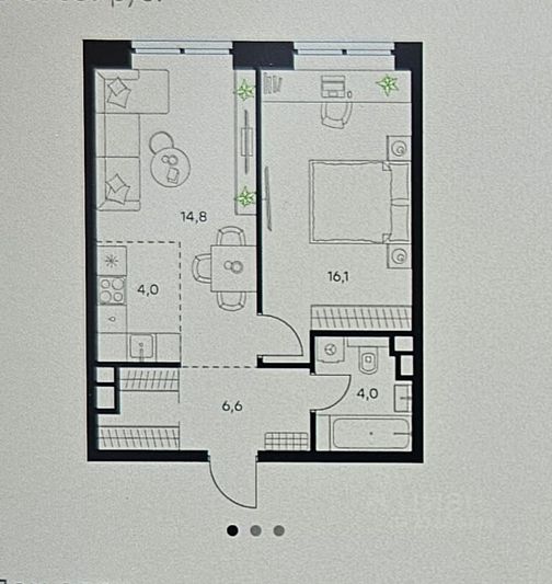Продажа 1-комнатной квартиры 44,9 м², 5/32 этаж