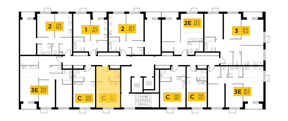 Продажа квартиры-студии 26,1 м², 10/17 этаж