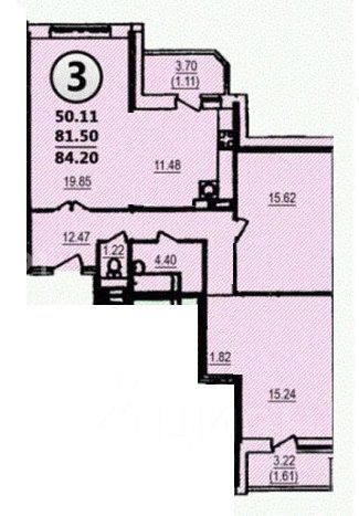 Продажа 3-комнатной квартиры 82,9 м², 11/17 этаж