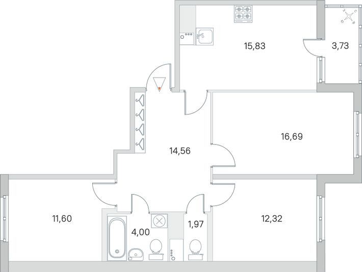 Продажа 3-комнатной квартиры 78,8 м², 3/8 этаж