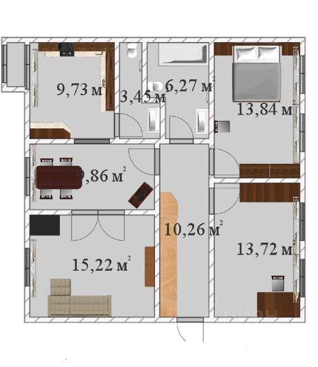 Продажа 3-комнатной квартиры 84,4 м², 9/13 этаж