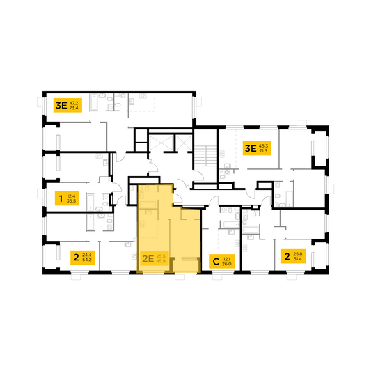 Продажа 2-комнатной квартиры 45,8 м², 3/11 этаж