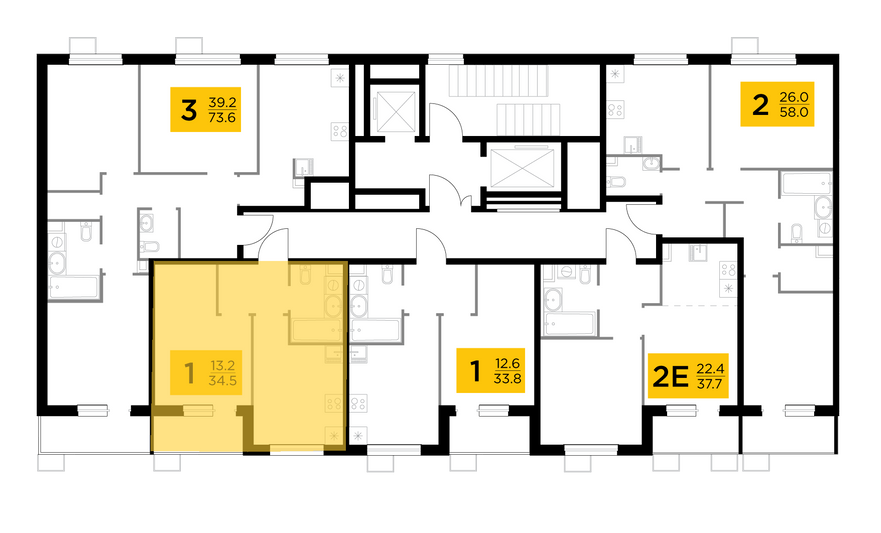 Продажа 1-комнатной квартиры 34,5 м², 14/14 этаж