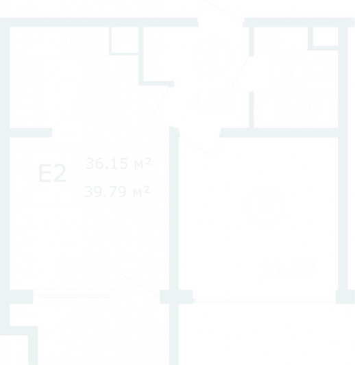 Продажа 1-комнатной квартиры 39,8 м², 4/12 этаж