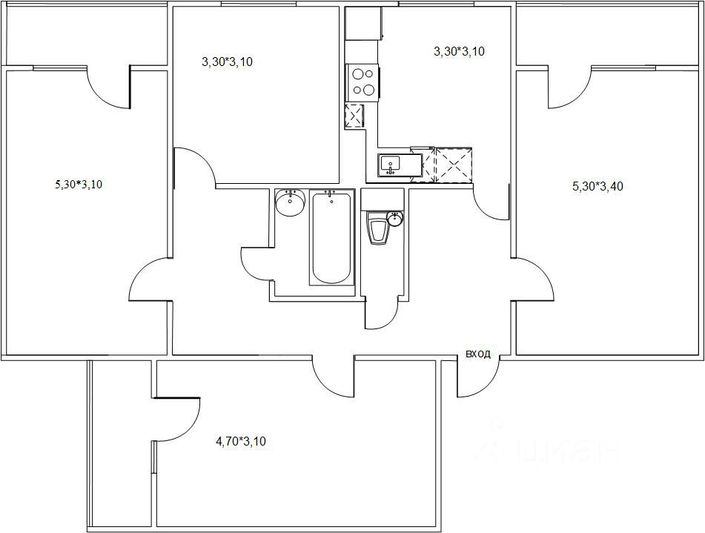 Продажа 4-комнатной квартиры 87,5 м², 4/5 этаж