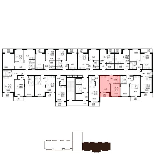Продажа 1-комнатной квартиры 33,5 м², 2/11 этаж