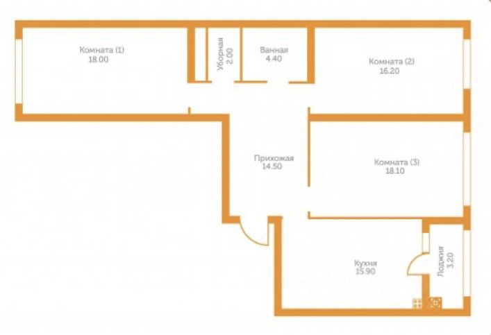 Продажа 3-комнатной квартиры 95 м², 14/18 этаж