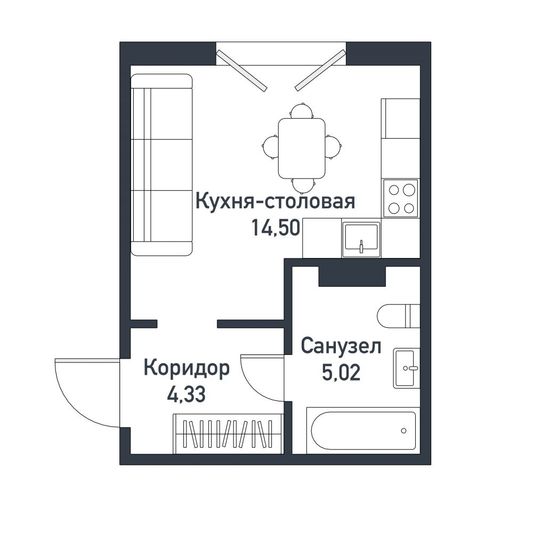 Продажа квартиры-студии 24,2 м², 3/10 этаж