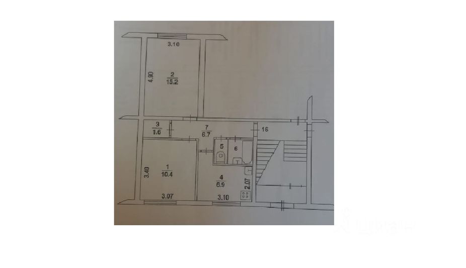 Продажа 2-комнатной квартиры 44 м², 1/5 этаж