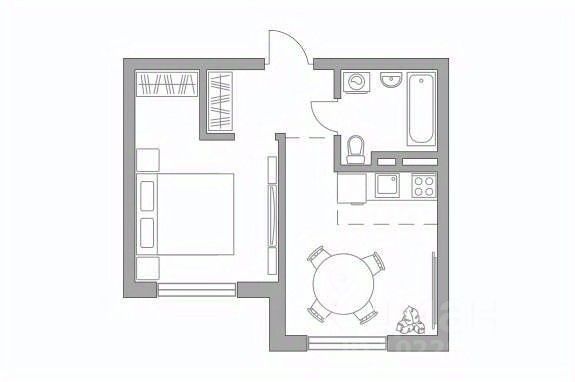 Продажа 2-комнатной квартиры 34,8 м², 1/4 этаж