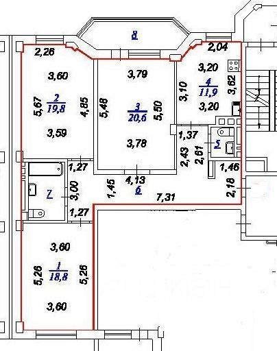 Продажа 3-комнатной квартиры 96,5 м², 7/14 этаж