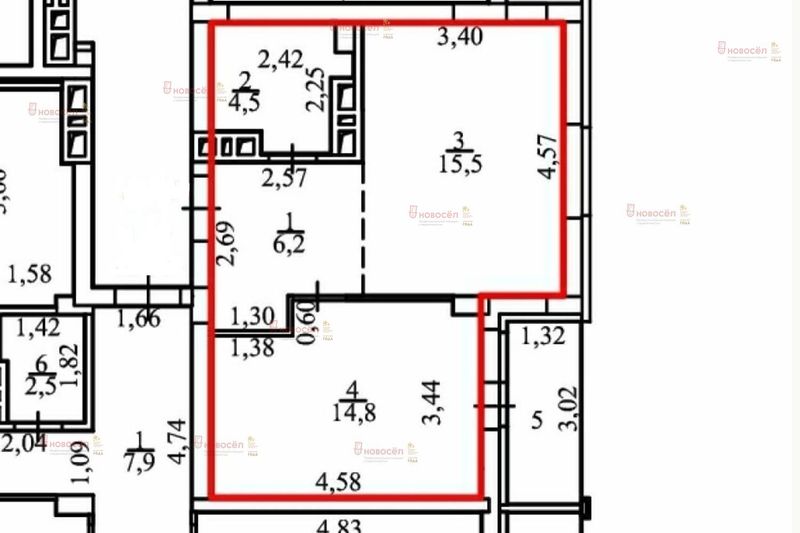 Продажа 2-комнатной квартиры 41 м², 25/25 этаж