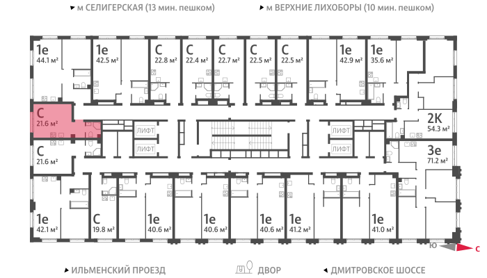 Продажа квартиры-студии 21,8 м², 27/32 этаж