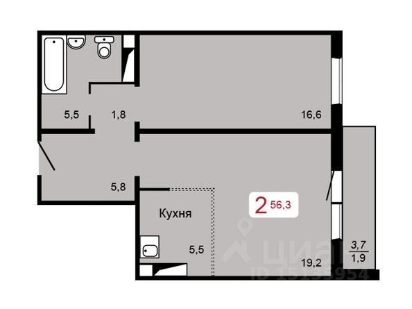 Продажа 2-комнатной квартиры 52,8 м², 9/17 этаж