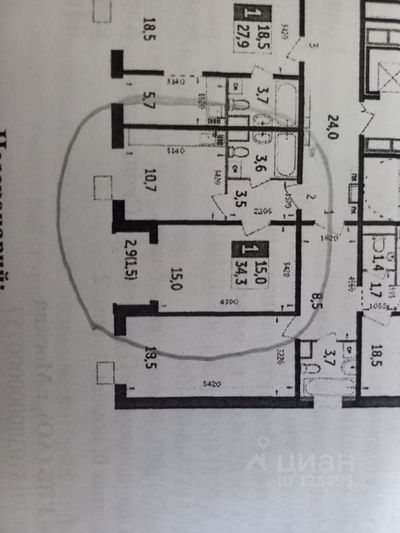 Продажа 1-комнатной квартиры 34,3 м², 19/25 этаж