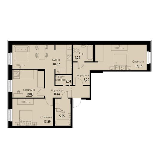 Продажа 3-комнатной квартиры 84,4 м², 2/11 этаж