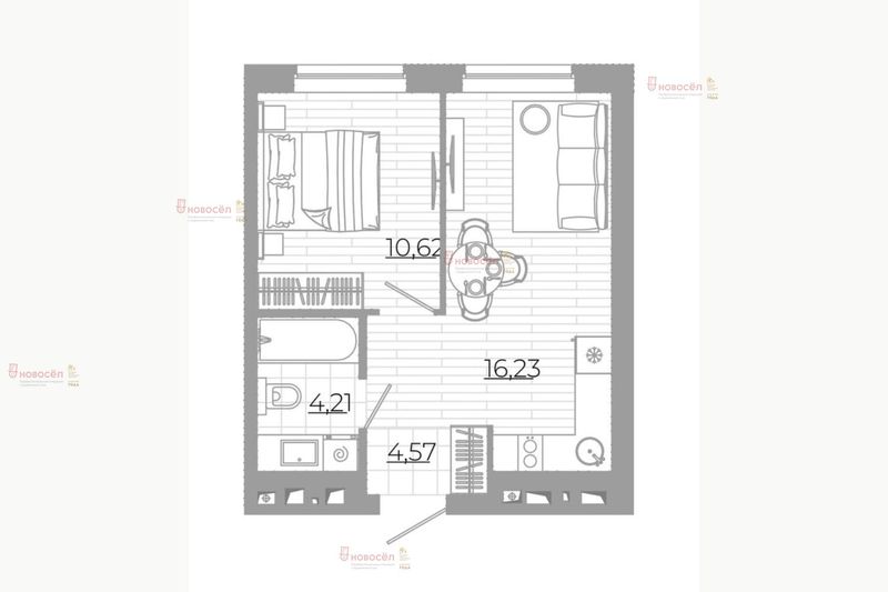 Продажа 1-комнатной квартиры 35 м², 16/24 этаж