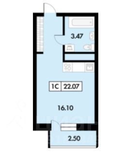 Продажа квартиры-студии 23 м², 12/18 этаж