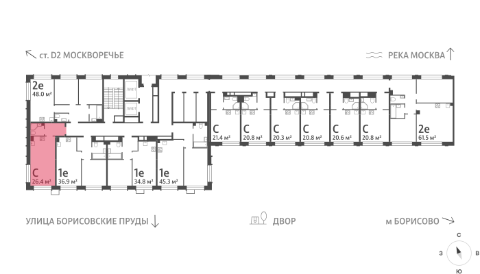 Продажа квартиры-студии 26,4 м², 2/30 этаж