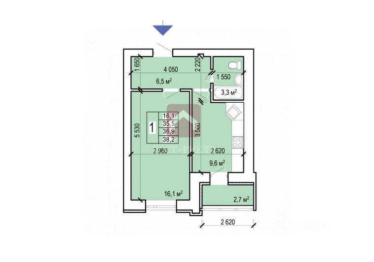 Продажа 1-комнатной квартиры 36,9 м², 5/10 этаж