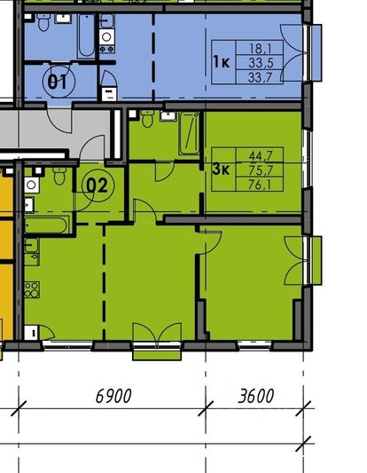 Продажа 3-комнатной квартиры 76,1 м², 19/33 этаж
