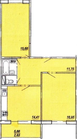 Продажа 2-комнатной квартиры 68 м², 7/10 этаж