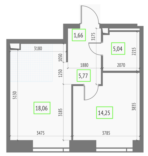 Продажа 1-комнатной квартиры 44,8 м², 41/57 этаж