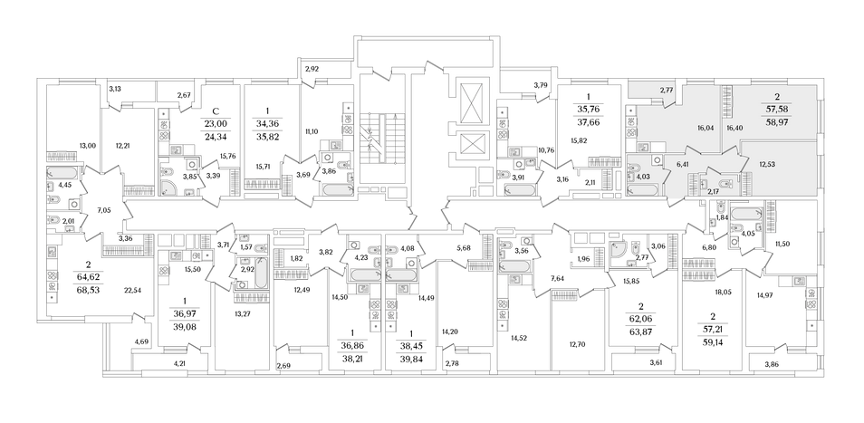 Продажа 2-комнатной квартиры 59 м², 8/17 этаж