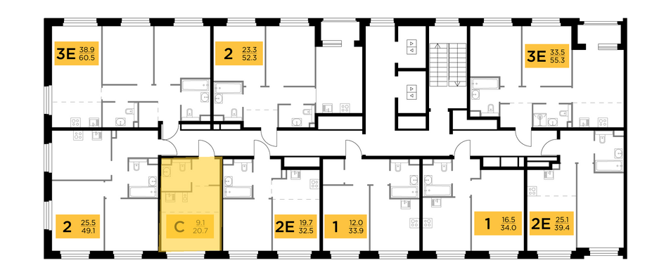 Продажа квартиры-студии 20,7 м², 2/20 этаж