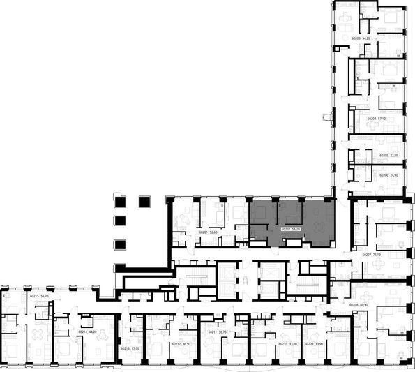 Продажа 2-комнатной квартиры 56,2 м², 2/48 этаж
