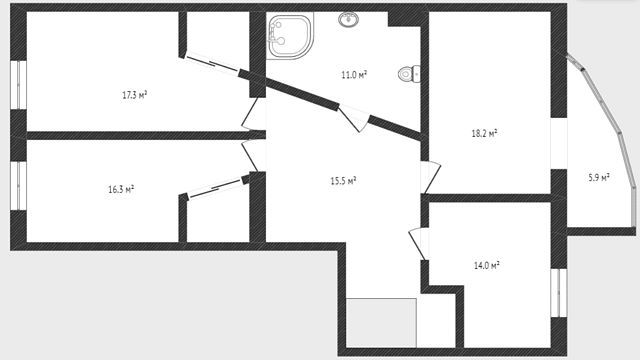 Продажа квартиры со свободной планировкой 198,8 м², 2/6 этаж