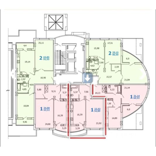 Продажа 1-комнатной квартиры 55,3 м², 15/19 этаж