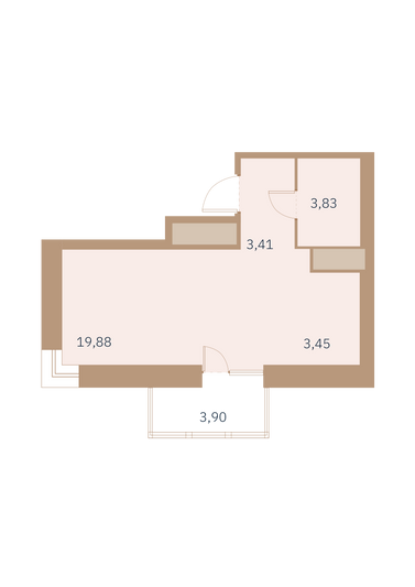 Продажа квартиры-студии 34,1 м², 5/12 этаж