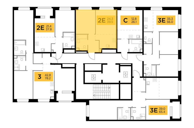 Продажа 2-комнатной квартиры 39,5 м², 14/23 этаж