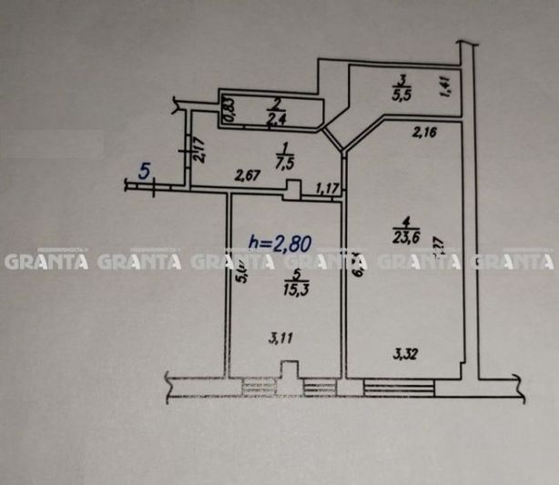 Продажа 2-комнатной квартиры 54,3 м², 1/17 этаж