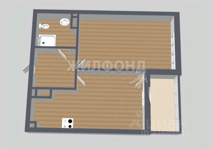 Продажа 1-комнатной квартиры 38,2 м², 2/16 этаж